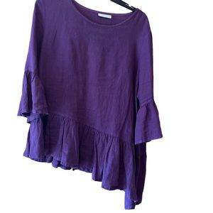 Purple Linen Bryan Walker Top size XL